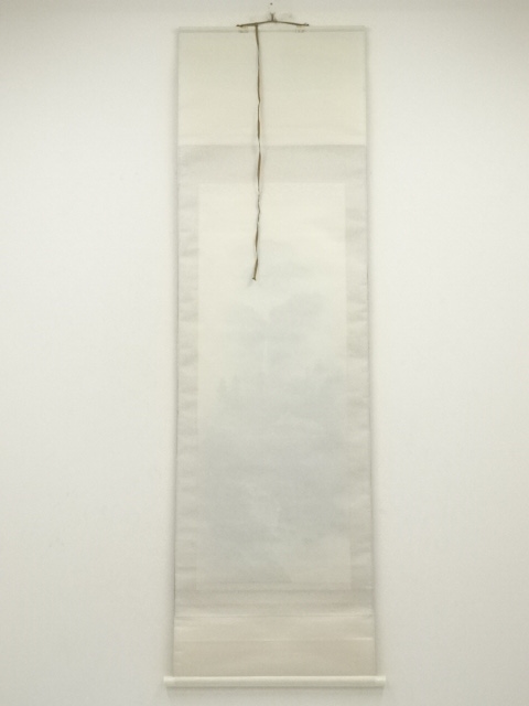 尾竹越堂筆　絹本肉筆　春景山水　共箱　掛軸　送料込み250622 尾竹越堂筆 絹本肉筆 春景山水 共箱 掛軸 送料込み250622 尾竹越堂筆